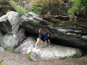 This rock was so heavy, I needed Zach's help to hold it up
